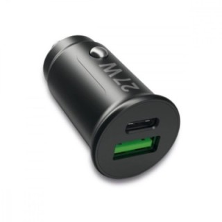 Caricatore da Auto USB A e USB-C 27 Watt PD Power Delivery Fast Charge 3 3A Nero