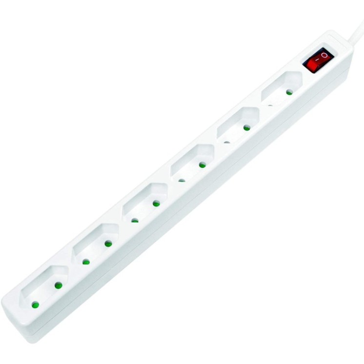 Multipresa 6 Posti Design Salvaspazio Bianco