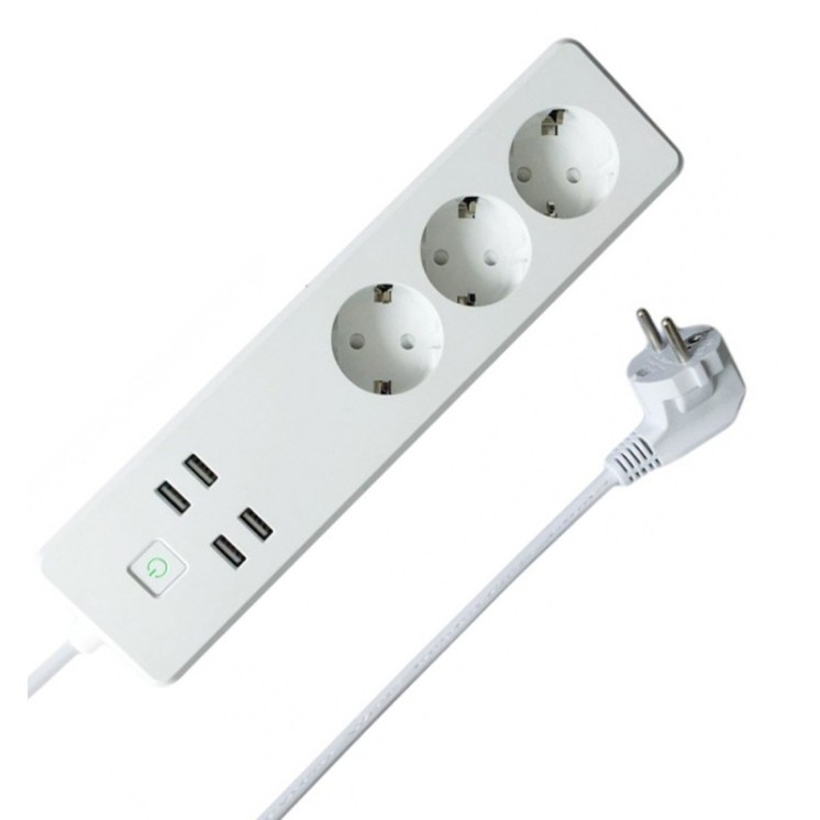 Multipresa Intelligente 3 Prese Schuko 4 USB Controllo Vocale, R4028
