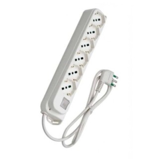 Multipresa 6 Posti Schuko con Interruttore e Cavo 1,5m Bianco