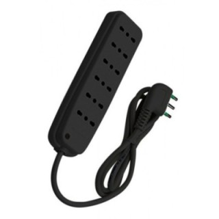 Multipresa 6 Posti con Spina Italiana Angolata Nero