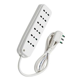 Multipresa 6 Posti con Spina Italiana Angolata Bianco