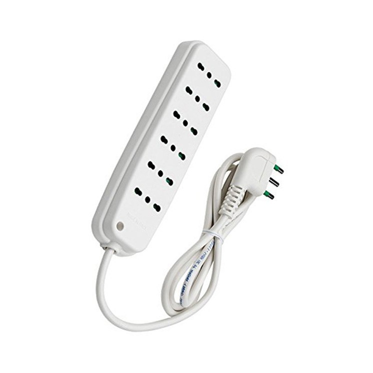 Multipresa 6 Posti con Spina Italiana Angolata Bianco