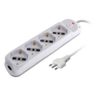 Presa Multipla a 4 Posti Italiana Bipasso/Schuko Spina 10A