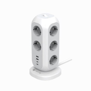 Multipresa da Tavolo Torretta di Alimentazione 11 Prese Schuko 2 USB-A e 2 USB-C