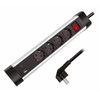 Presa Multipla a 4 vie con Presa USB-C PD e USB-A QC per la Ricarica Veloce