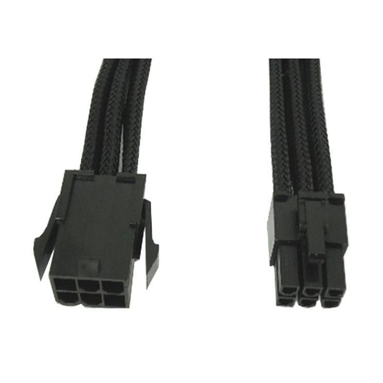Cavo Prolunga PCI-E 6 Pin 30 cm con Guaina Nera