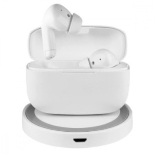 Cuffie Auricolari TWS Jive con Custodia di Ricarica USB-C e Pad Caricatore a Induzione Bianco