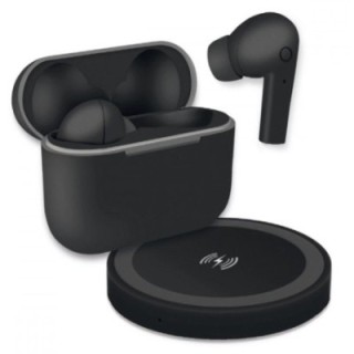 Cuffie Auricolari TWS Jive con Custodia di Ricarica USB-C e Pad Caricatore a Induzione Nero