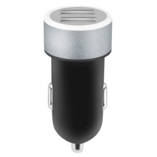 Caricatore da Auto 2 USB con uscita 2,4A Nero