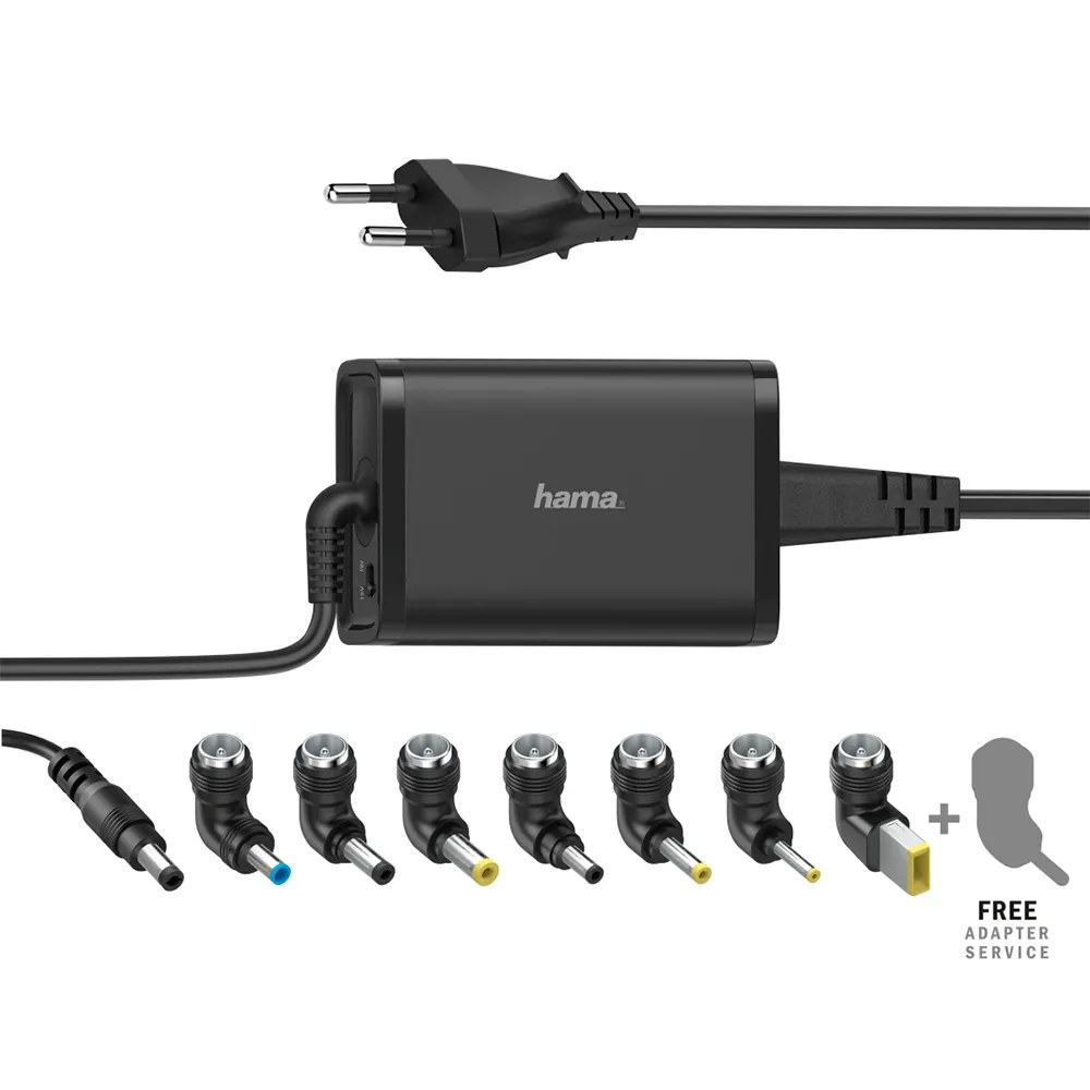 Hama 7 Adattatori 15-19V/Caricabatterie per laptop 65W