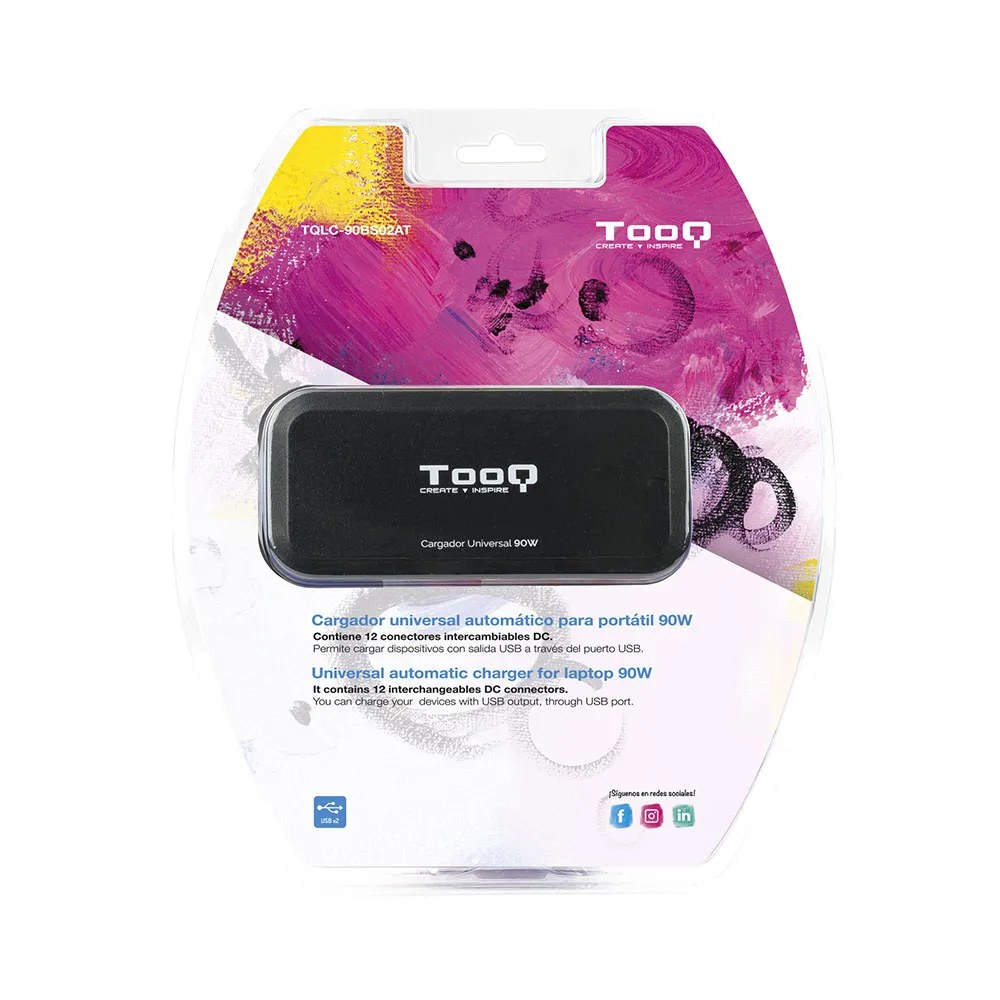 Tooq Caricabatterie per laptop Notebook Universal Charger 90W