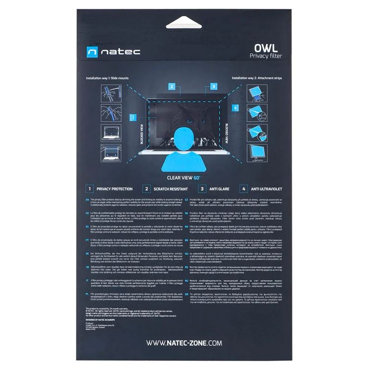 [PPX-142256159] Natec Filtro privacy per laptop OWL 23.8"