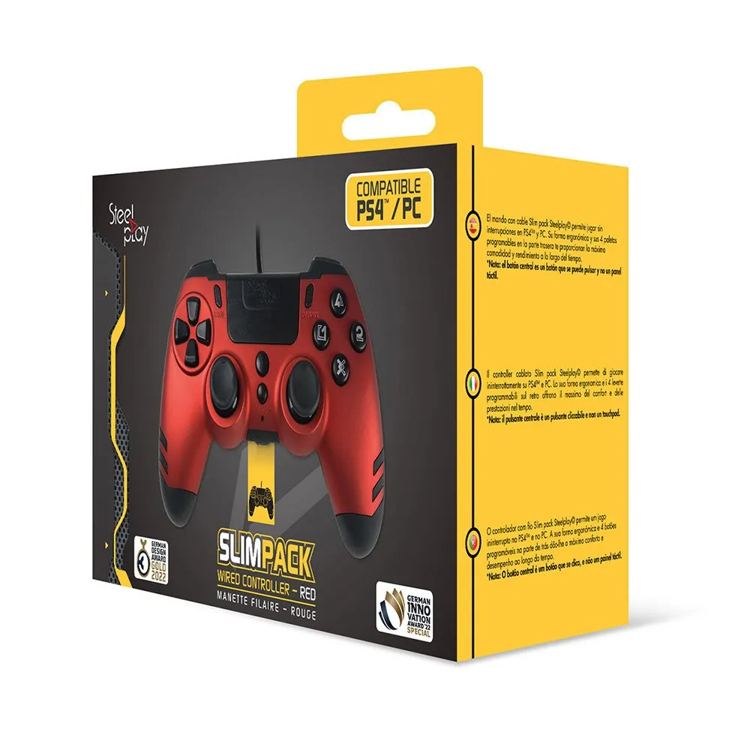 Steelplay Controller per PC/PS4 Slim Pack Ruby