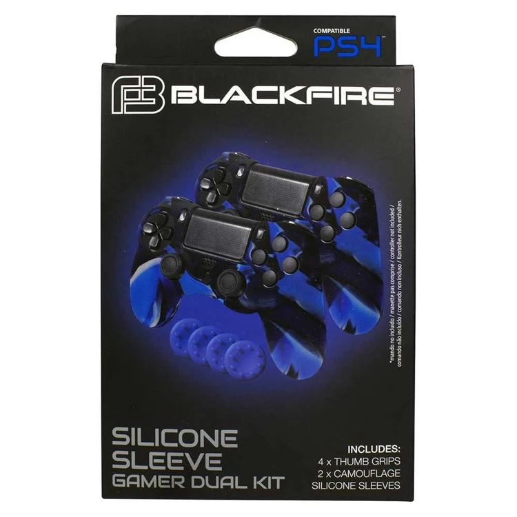 Blackfire Controller PS4 Silicone Cover With Grips 2 Units 2 unità