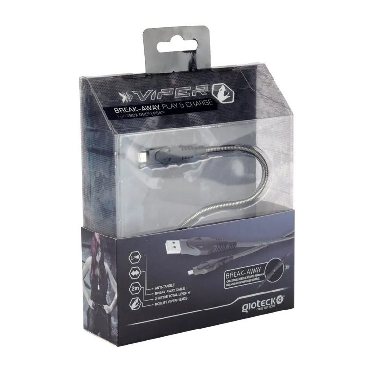 Gioteck Caricatore per controller PS4 Viper Break-Away Play AND Charge