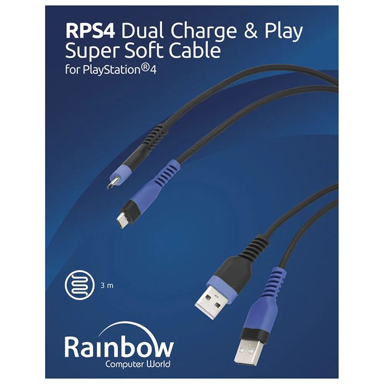 Rainbow Cavo controller PS4 a doppia carica e riproduzione