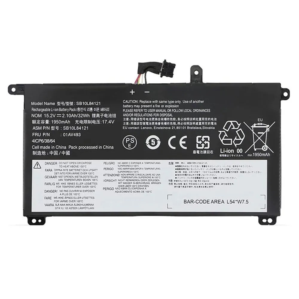 Generico Batteria di ricambio per laptop Lenovo Thinkpad T570 T580 P51S P52S 00Ur891