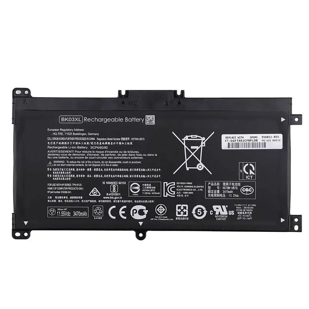 Generico Batteria di ricambio per laptop Hp Pavilion X360 14 Ba Series Bk03Xl Hstnn Lb7S 916811 855 916811 855