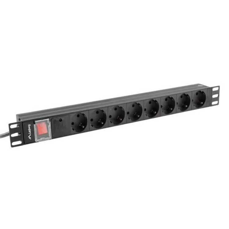 Lanberg Ciabatta di alimentazione per rack di 8 prese PDU-08F-0200-BK 1U