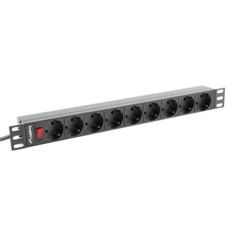 Lanberg Ciabatta di alimentazione per rack PDU-09F-0300-BK 1U 9 prese Ciabatta di alimentazione per rack 8 prese