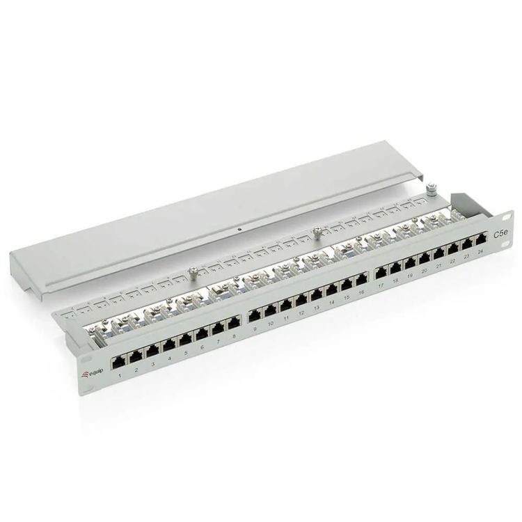 Equip Patch panel RAL7035 24 porte Cat 5e RJ45 19 pollici