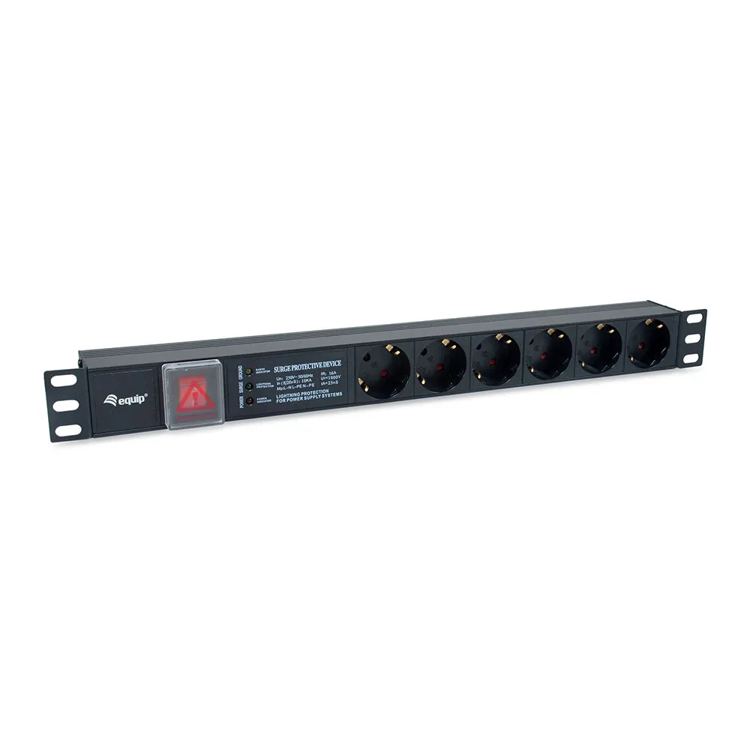 Equip Ciabatta elettrica rack 19`` 1U 6 prese