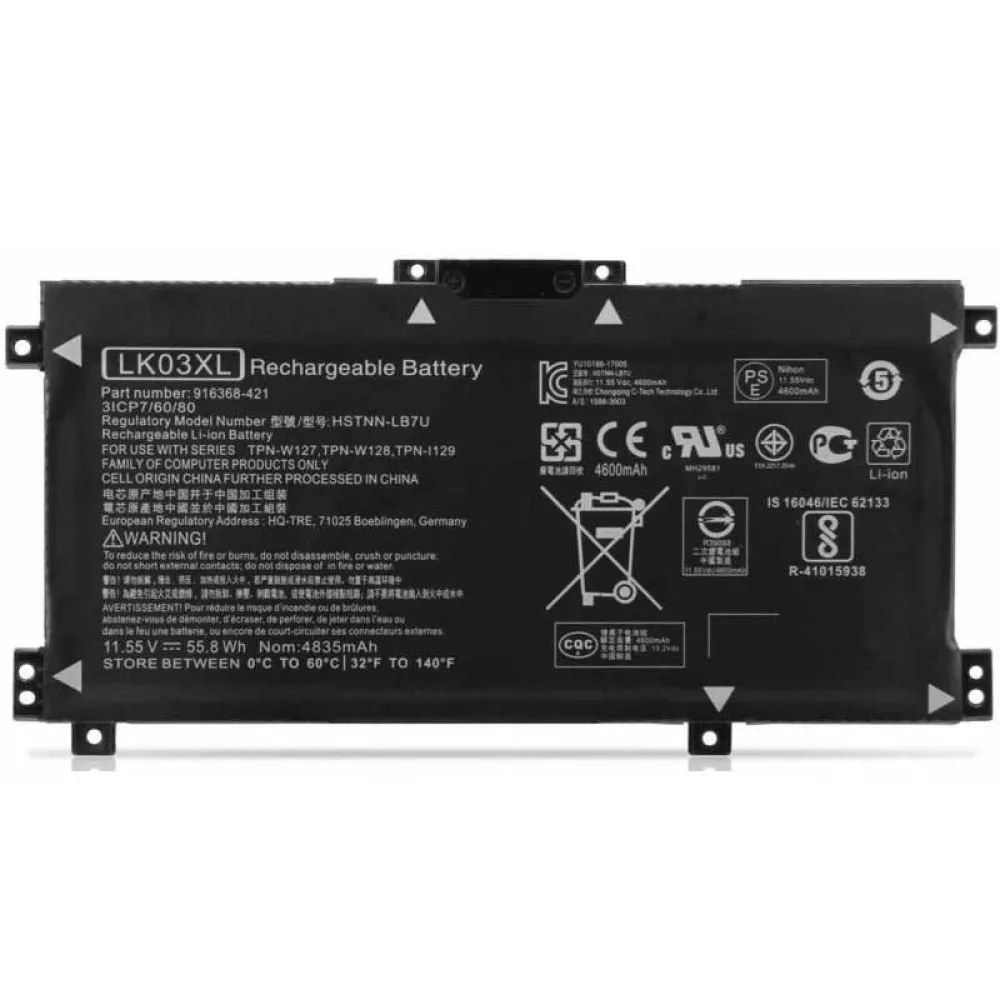 [PPX-141913112] Generico Batteria di ricambio per laptop Hp Lk03Xl Lko3Xl Lk03048Xl Lk03055Xl 916368-421 916368-541