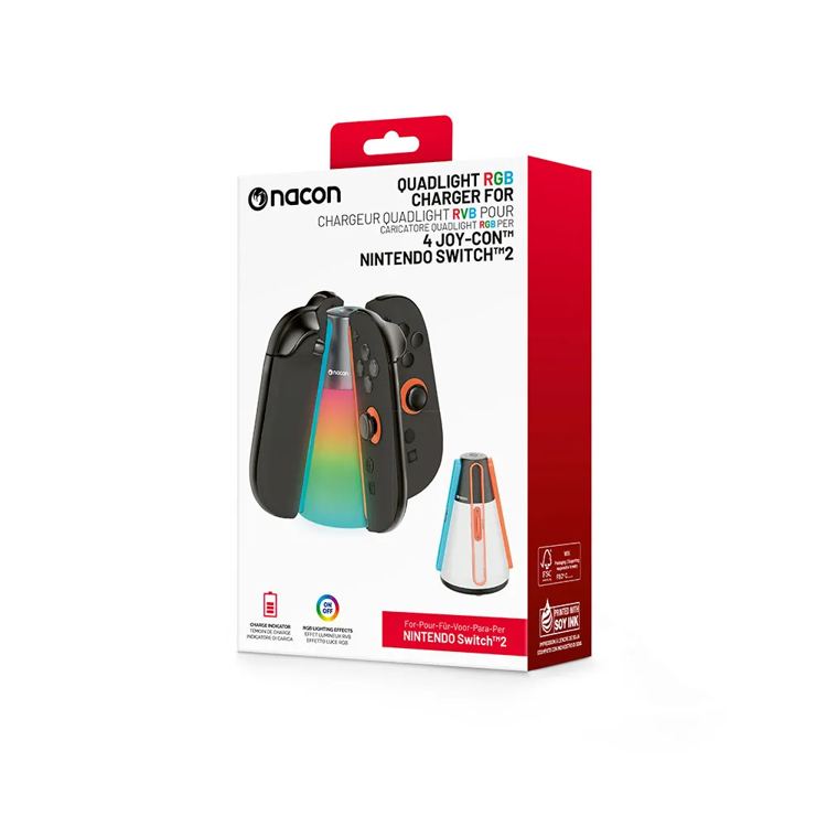 Nacon Caricabatterie Quadlight RGB per 4 Joy-Con per Switch 2