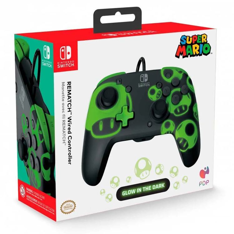 PDP Controller per Nintendo Switch Rematch Glow In The Dark