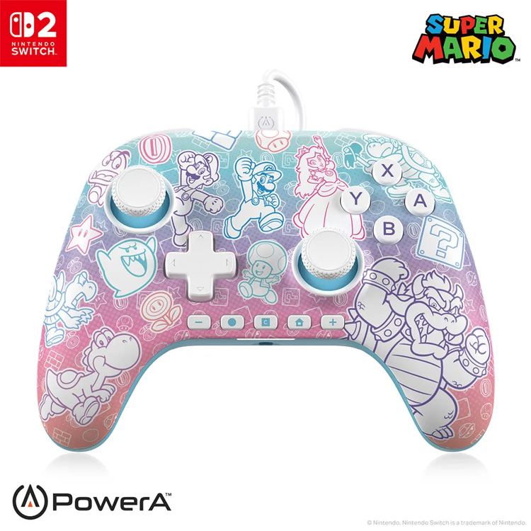 [PPX-142277211] Powera Controller Switch 2 Advantage Super Mario Mushroom Kingdom