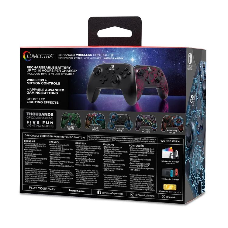 [PPX-142054290] Powera Gamepad wireless per Nintendo Switch Enchanced Galactic Vortex