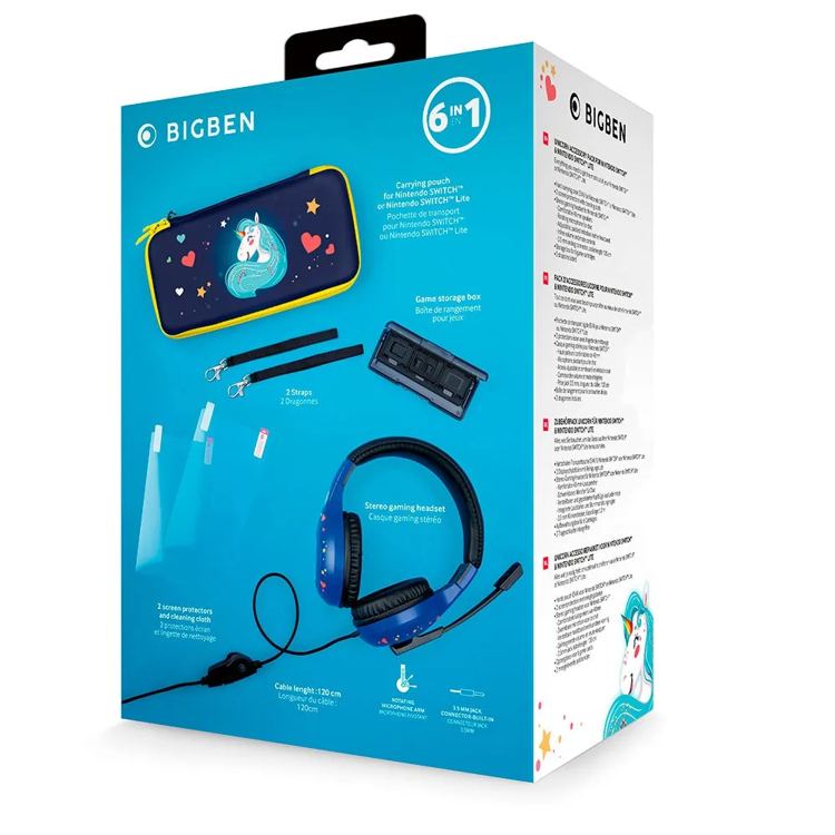 Bigben Set Accessori Essenziali 6 in 1 Unicorno per Switch