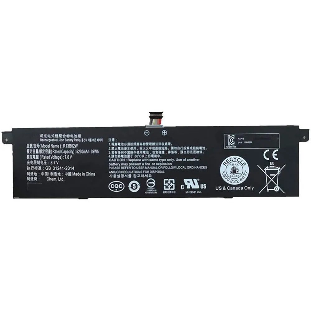 Generico Batteria di ricambio per laptop Mi Air 13.3´´ R13B01W R13B02W