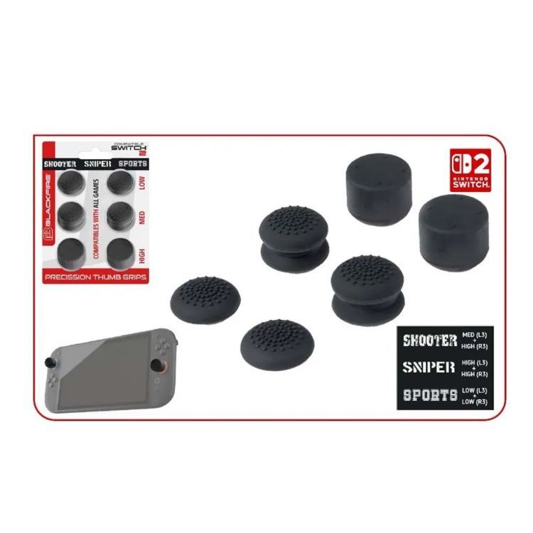 Blackfire Impugnatura per Joy-Con Switch 2 Kit 6 in 1